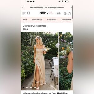 Show Me Your MuMu Champagne Lux Satin Corset Dress
